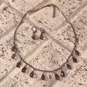 Silpada Artisan Smokey Quarts Necklace & Earrings